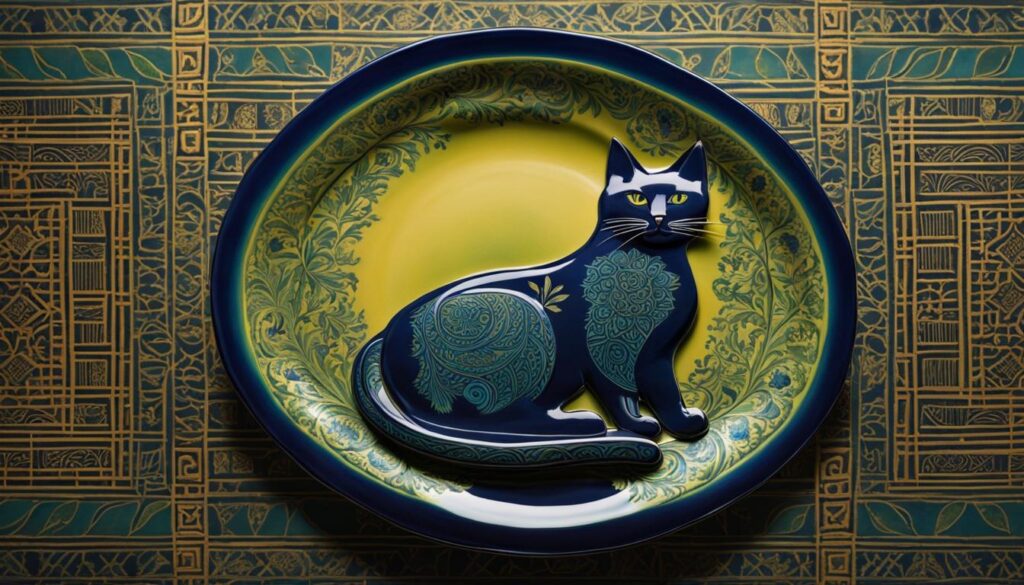Cat imagery in ceramic art