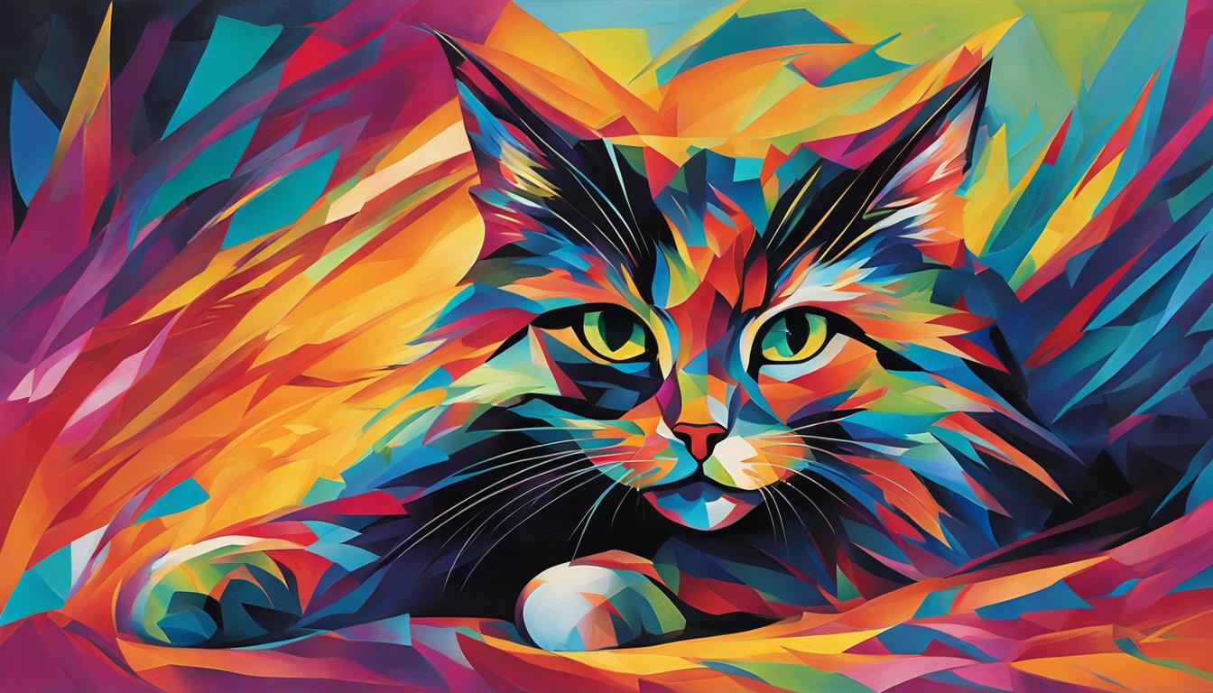 Cats in abstract art