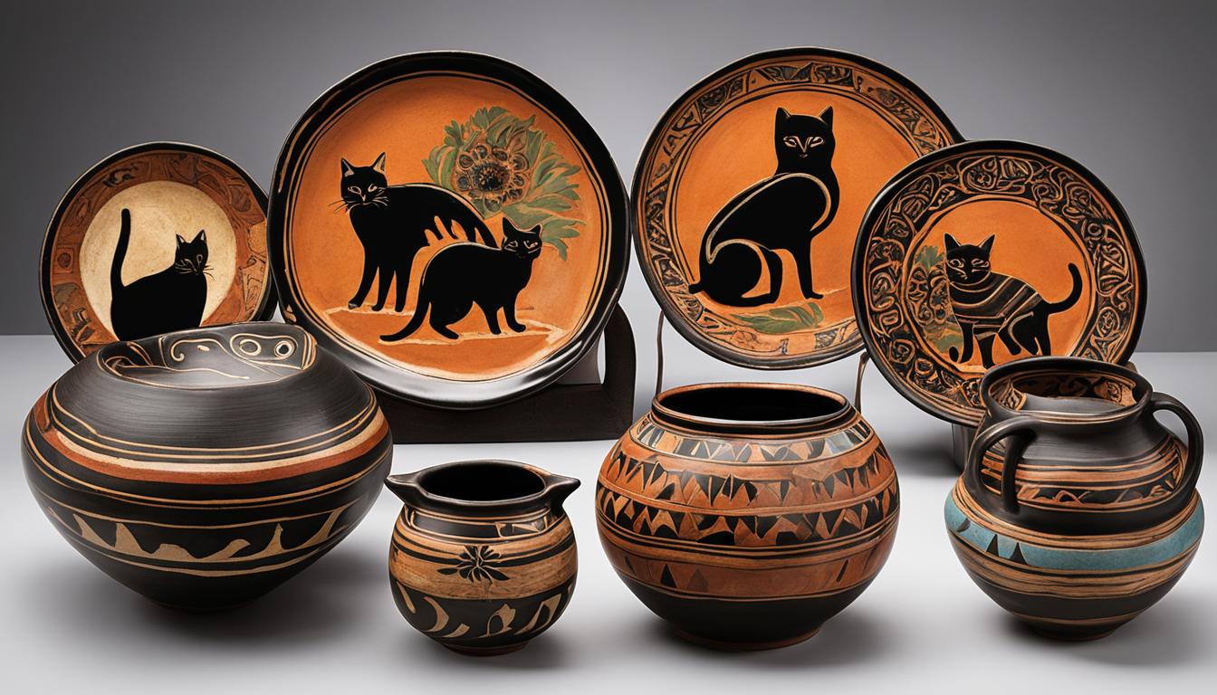 Cats in pottery and ceramics
