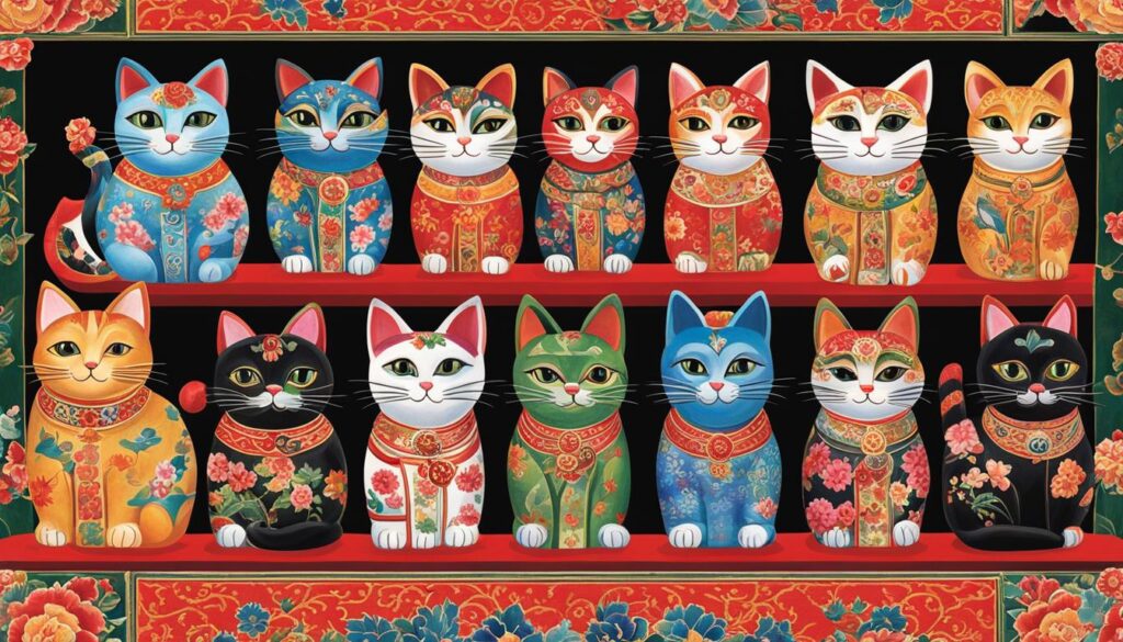 Cultural Cat Figures in Folk Art