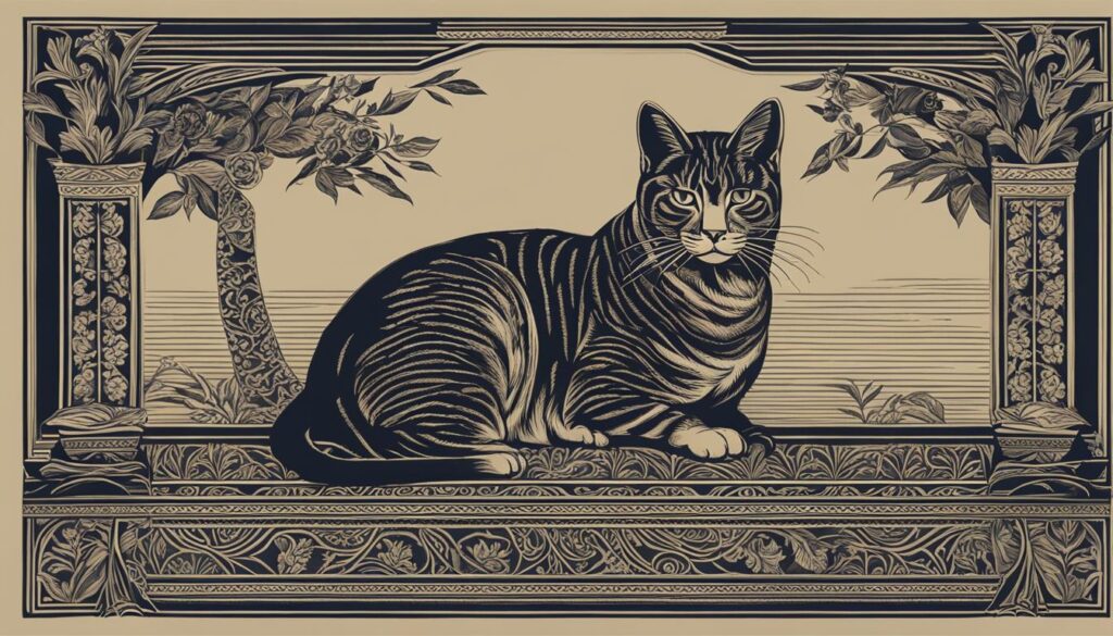 Traditional cat etchings