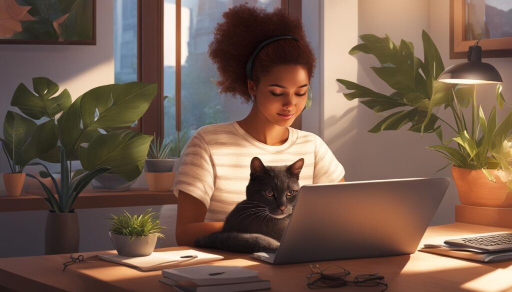 cats as companions in the freelance life