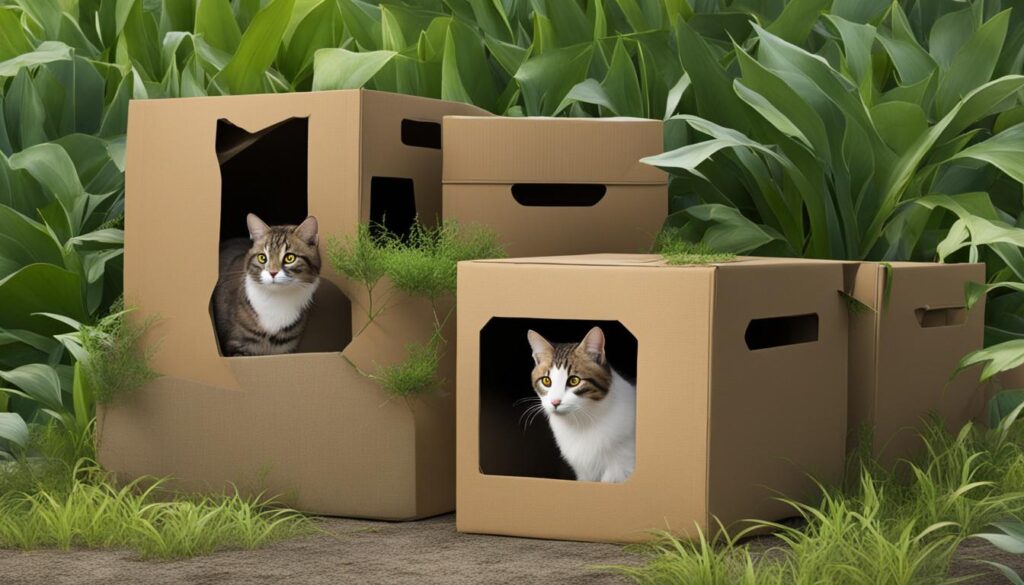 providing hiding places for feral cats